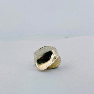 Vintage Mexico Modernist Sculptural Wave Ring Sterling Silver 925 Size 7 16.6g